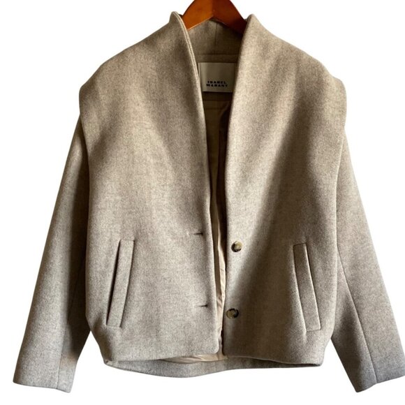 Isabel Marant Drogo Jacket Size 34 | US Size 2 Sand Wool - Picture 3 of 16
